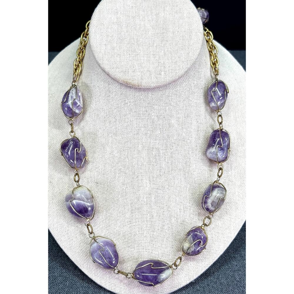 Vintage Caged Amethyst Necklace